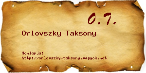 Orlovszky Taksony névjegykártya